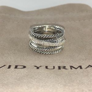 David Yurman Crossover Ring with Diamonds
